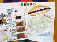 Zeichnung zur Herstellung von Kakao und Schokolade