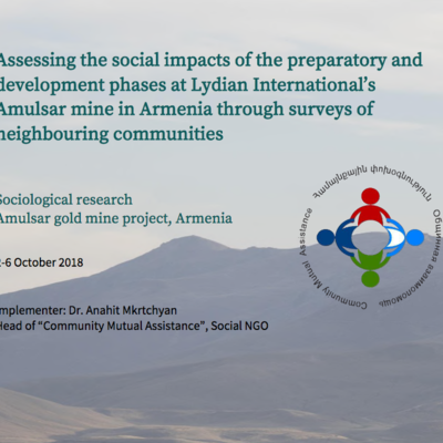 Cover Social impacts of the Amulsar mine in Armenia 