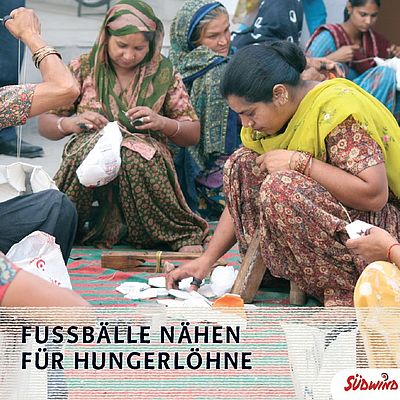 Cover "Fussbälle nähen für Hungerlöhne"