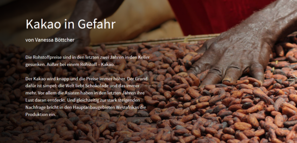 Foto Webreportage "Kakao in Gefahr"