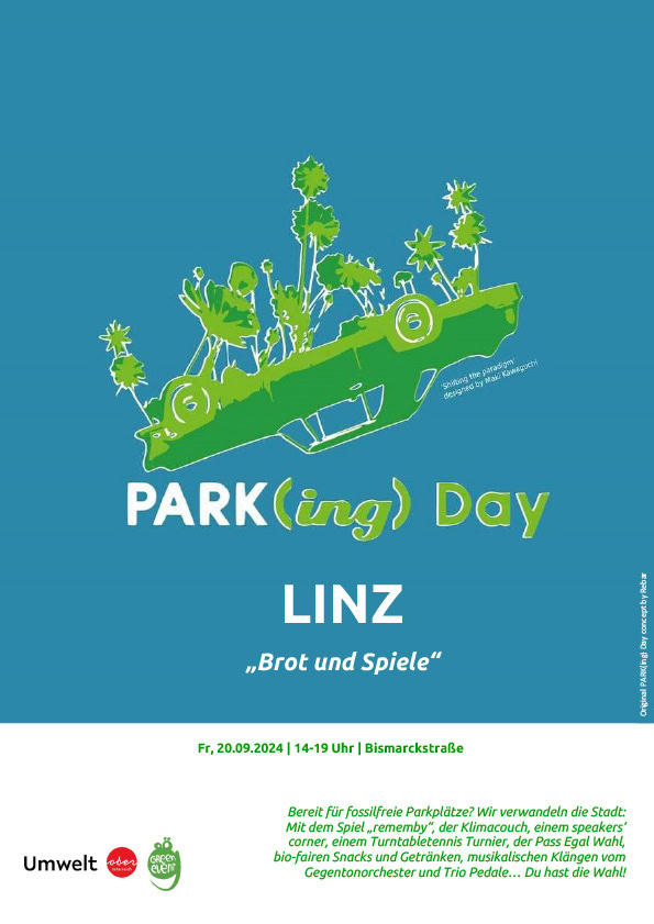 Park(ing) Day Linz_Einladung Plakat zum Event Parking Day-Linz
