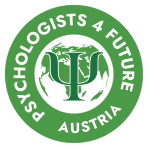 Psy4f - Logo_Transparent Grünes Kreislogo mit dem Schriftzug Psychologists 4 Future Austria