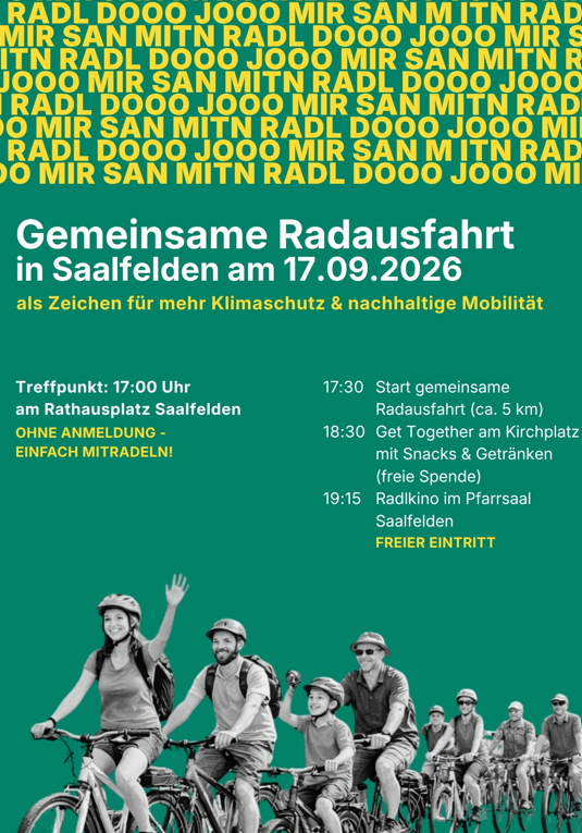 Radausfahrt Saalfelden 17092026 Flyer Vorderseite