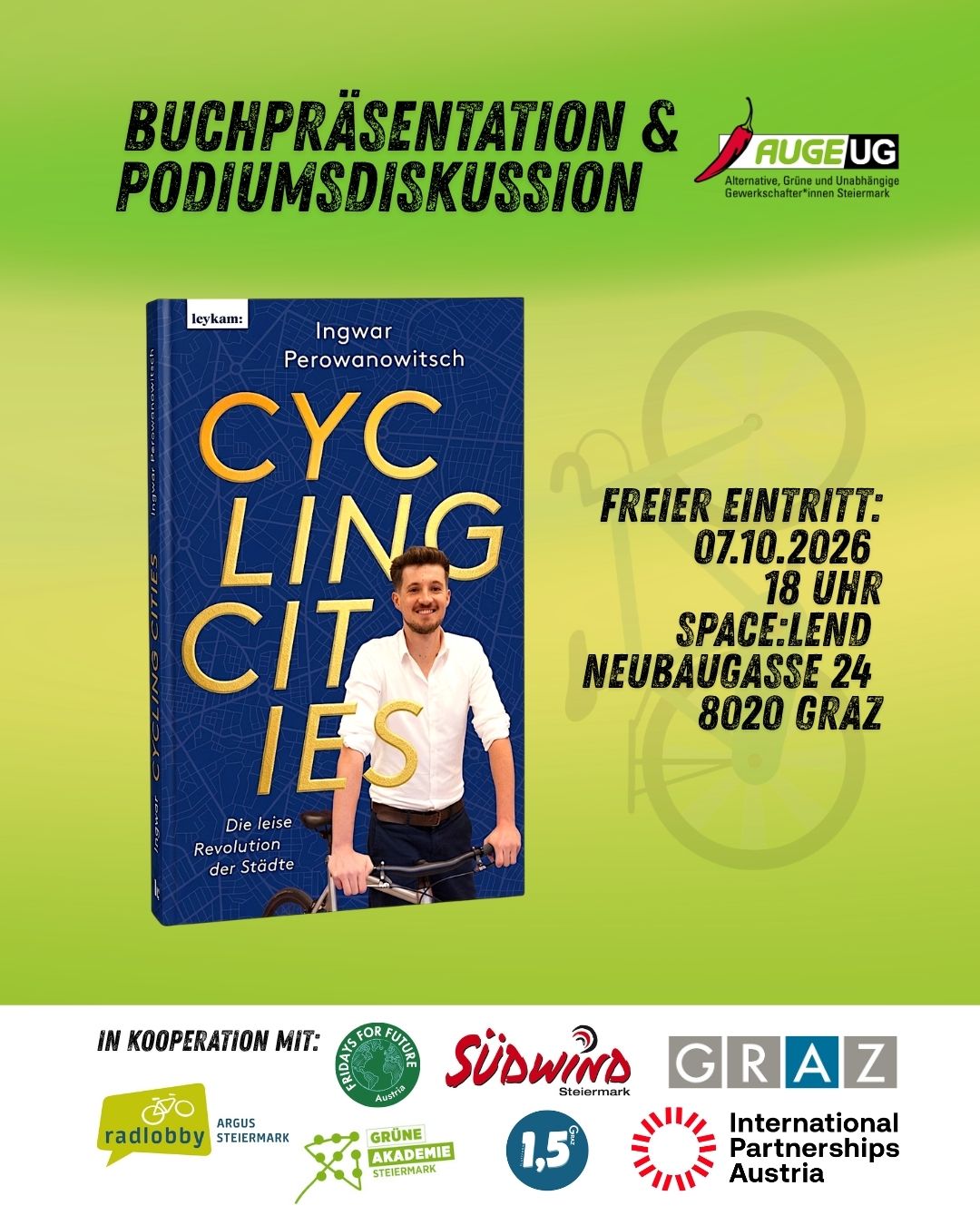 Flyer Buchpräsentation Cycling Cities